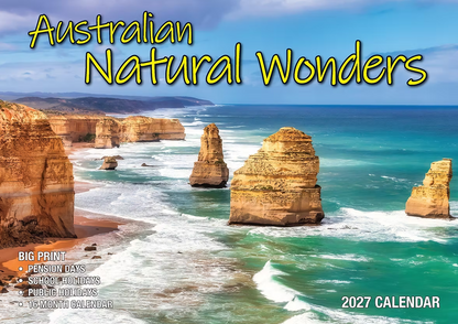 Calendar 2027 Big Print Australian Natural Wonders