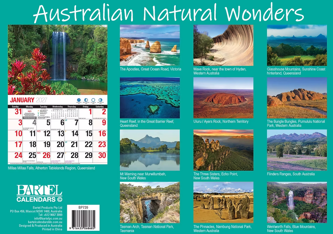 Calendar 2027 Big Print Australian Natural Wonders