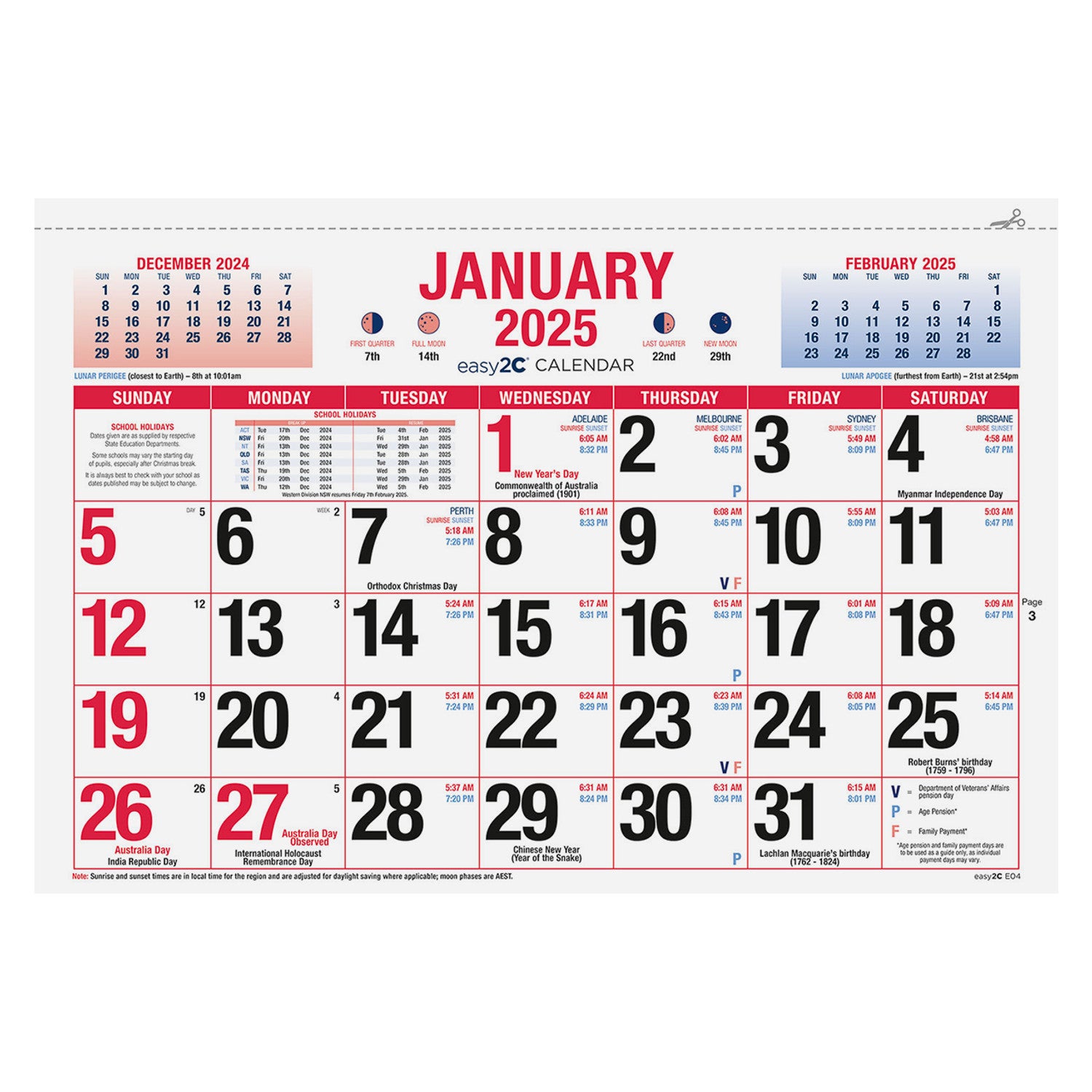 CALENDAR ESE-2C