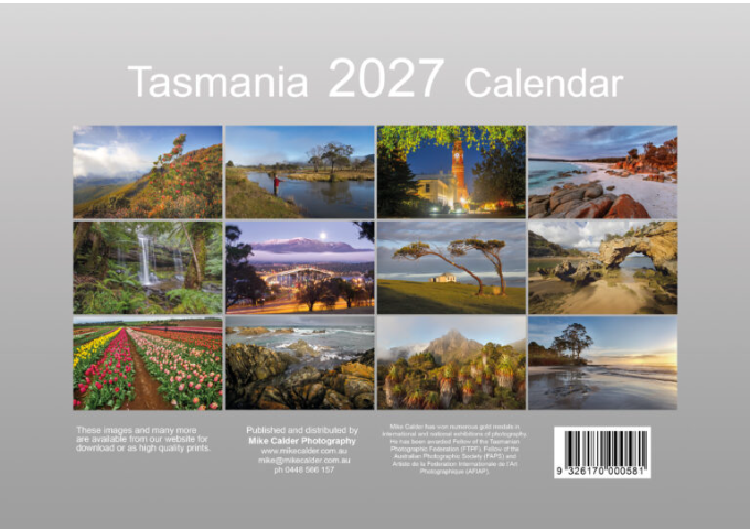 TASMANIA 2027 CALENDAR A4