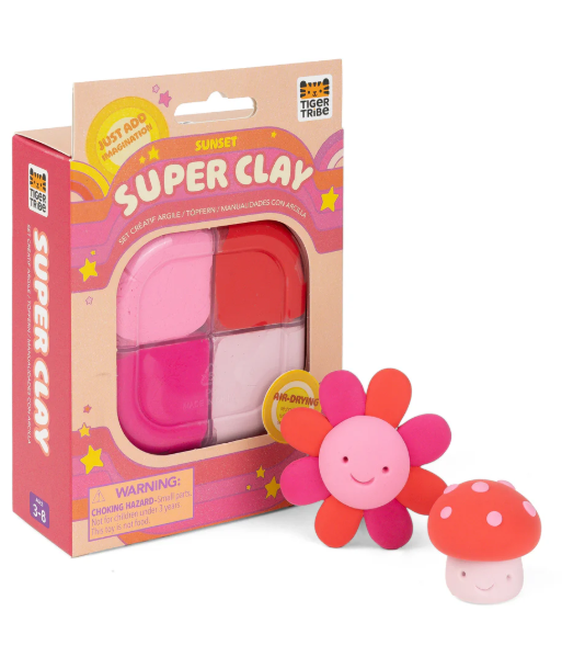 Tiger Tribe Super Clay Stationery - Sunset Pink + Red 
