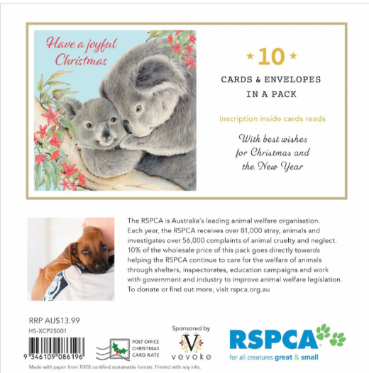 RSPCA-Christmas Card Wallet-Joyful Koala