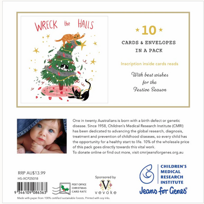 Jeans for Genes-Christmas Card Wallet-Wreck the Halls