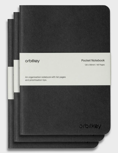 Orbitkey Organisation Notebook - 3 Pack Black