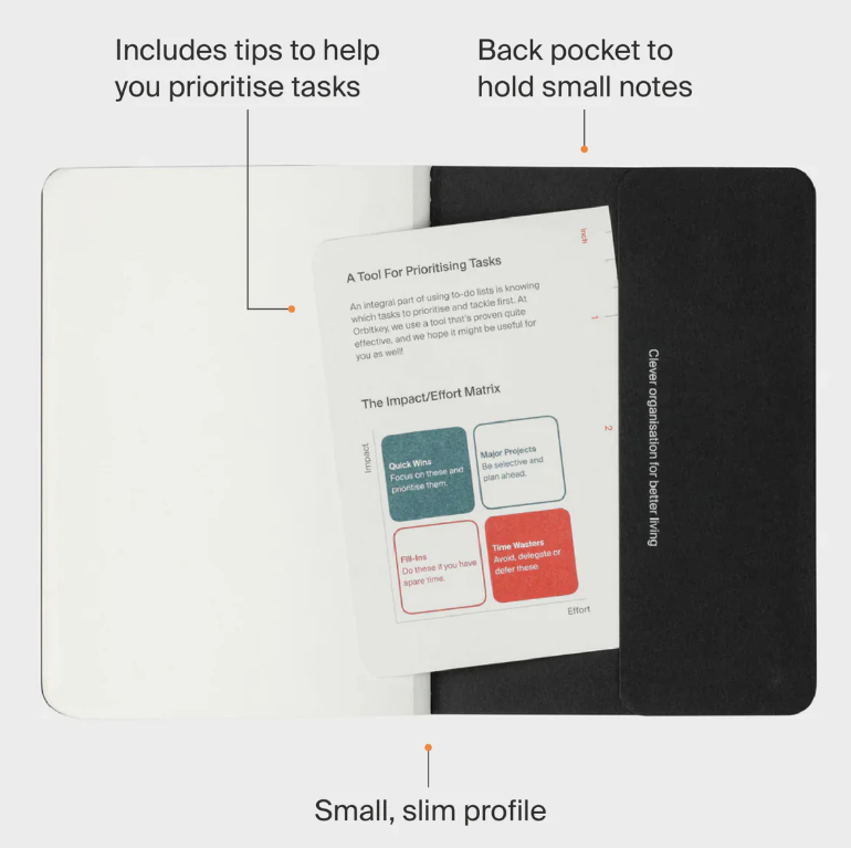 Orbitkey Organisation Notebook - 3 Pack Black