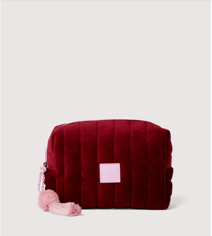The Somewhere Co. Burgundy Velvet Cosmetic Case