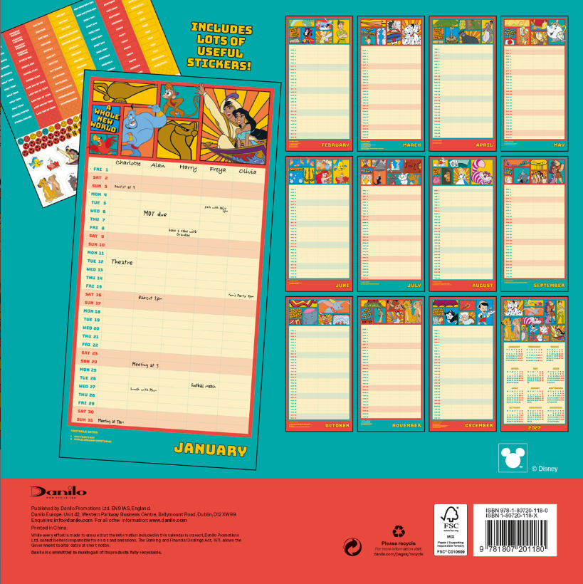 Disney Classics 2027 Family Organiser Square