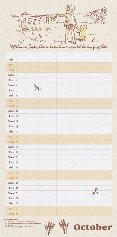 Winnie The Pooh Family Organiser 2027 Square
