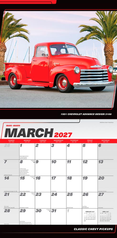 Classic Chevy Pickups 2027 Square FOIL